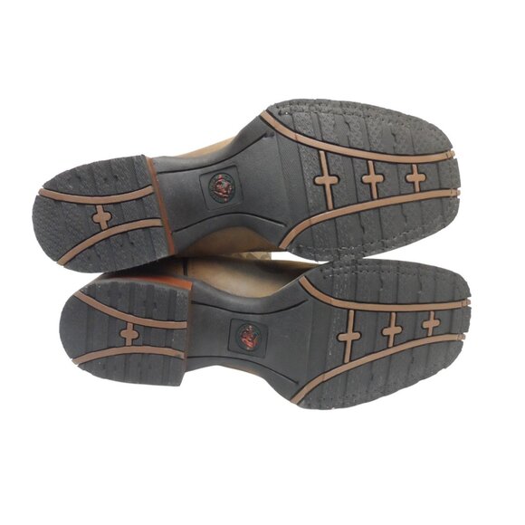 Laredo Men's 10" Cowboy Square Toe Leather Western Boots Tan/Brown Size 9D - Picture 5 of 8